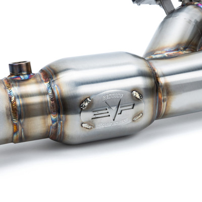 Evolution Powersports Can-Am Maverick R Racing Shocker Electric Side-Dump Down Pipe With Bullet Muffler Evolution Powersports Can-Am Maverick R Racing Shocker Electric Side-Dump Down Pipe With Bullet Muffler