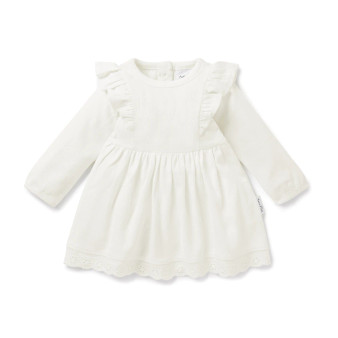 Snow Rib Ruffle Dress