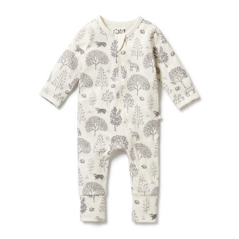 Woodland Organic Zipsuit with Feet