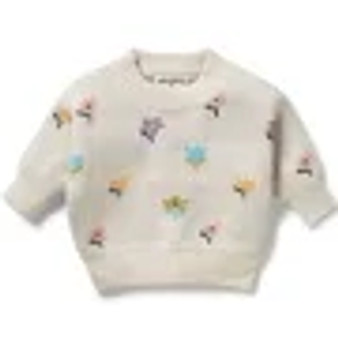 Organic Knitted Jacquard Jumper - Flower Pop