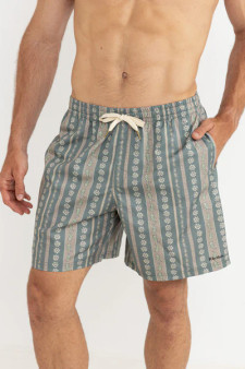 Paisley Stripe Beach Short Olive