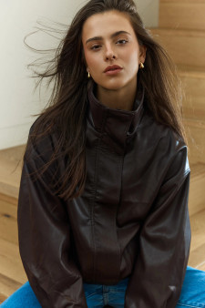 Jude Leather Look Bomber