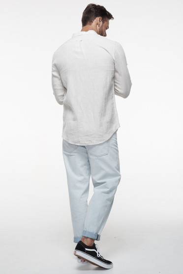 The Tennyson Linen L/S Shirt - Oatmeal