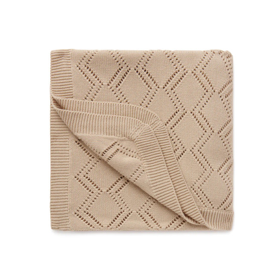 Sand Diamond Knit Blanket