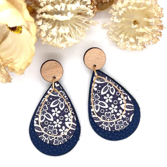 Navy Boutique + navy Weave Teardrop Earrings