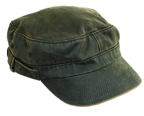 Weathered Cotton Military Cap