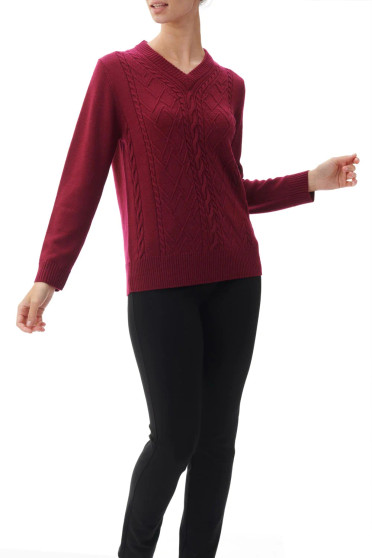 V Neck Cable Jumper