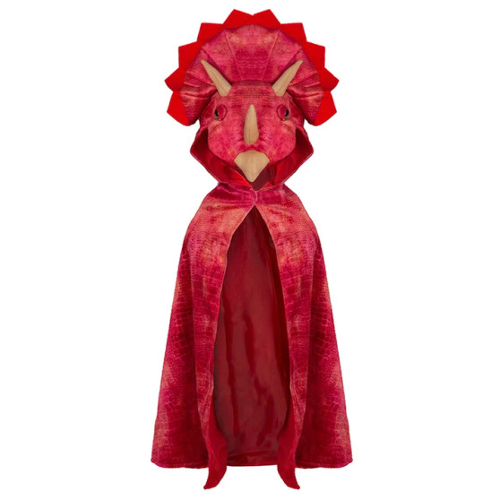 Red Triceratops Hooded Cape