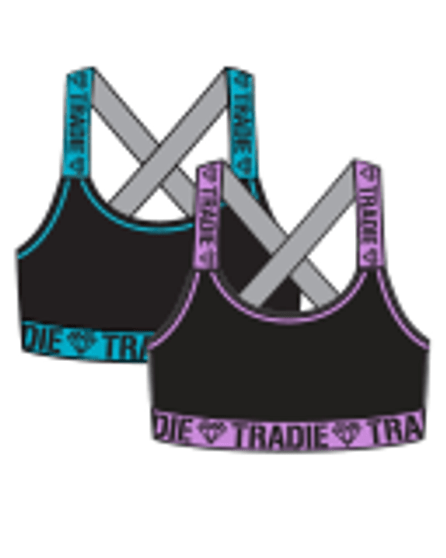 Tradie Girls 2pk Cross Back Crop