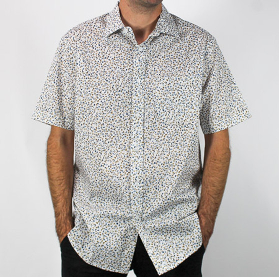 Mens Woven Shirt Natural Leaf