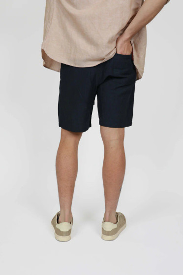 Midnight Linen Relaxed Waist Short