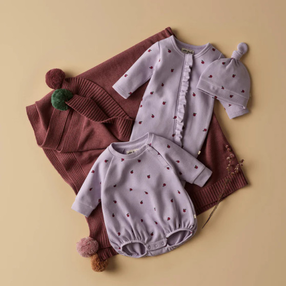 Organic Waffle Ruffle Zipsuit