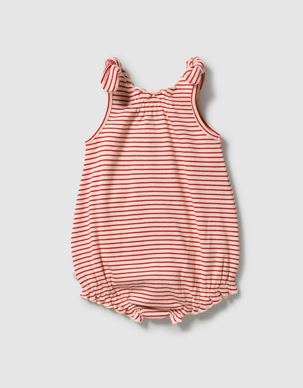 Candy Cane Organic Stripe Rib Playsuit