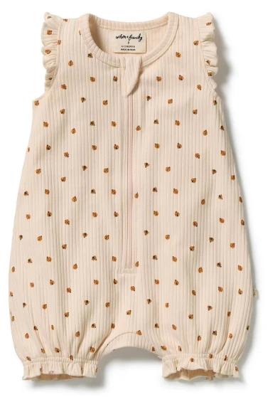 Little Lady Bugs Organic Ruffle Zipsuit