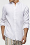 The Tennyson Linen L/S Shirt - White