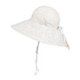 'Sightseer' Girls Reversible Wind-Brimmed Sun Bonnet - Willow/Blanc