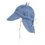 'Roamer' Baby Reversible Teddy Flap Sun Hat - Steele/Flax