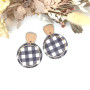 Navy Gingham Luna Earrings