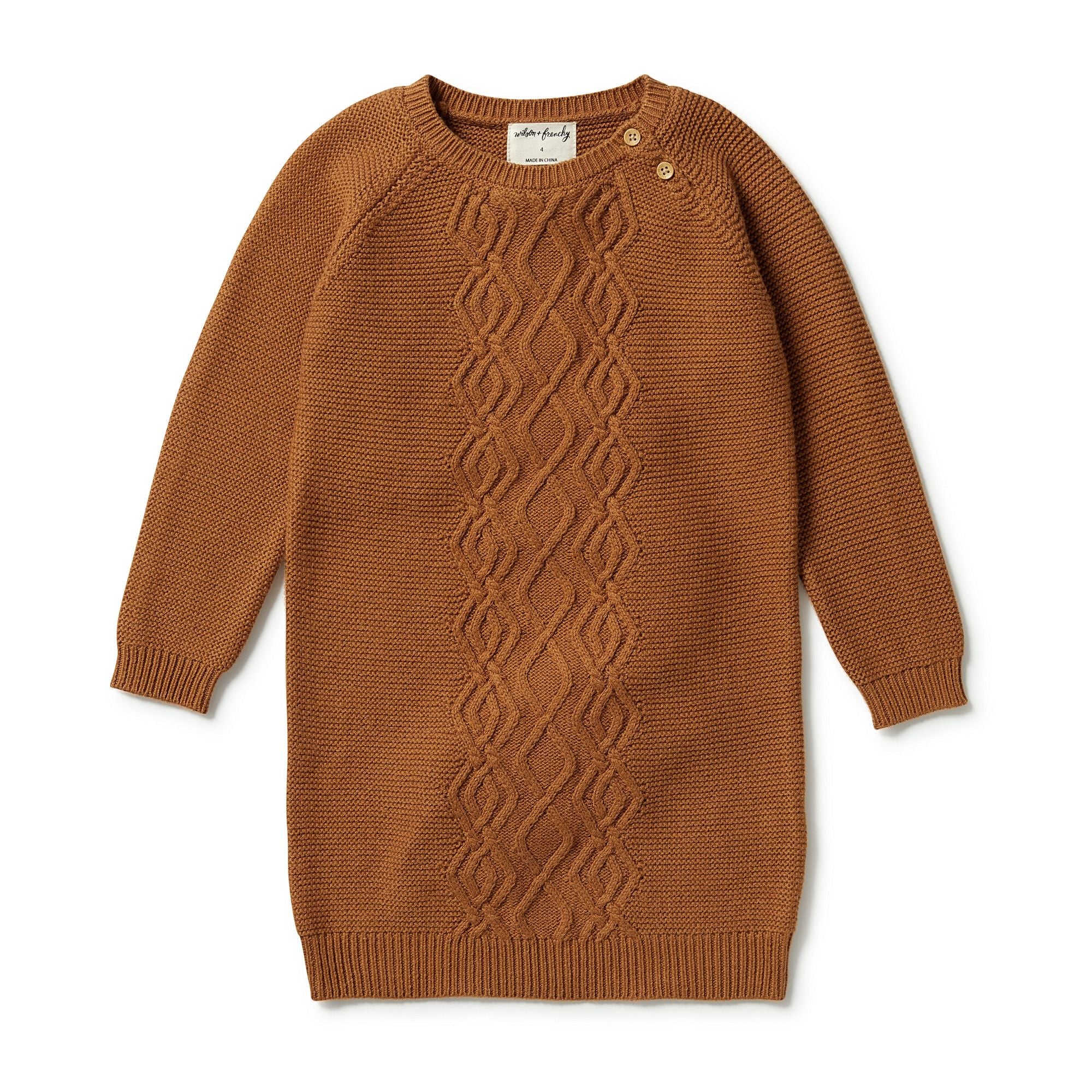 Onlfia Ls Cable Dress Nca Knt Weathered Teak Melange