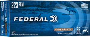 Federal Power-shok 223 Rem - 55gr Sp 20rd 10bx/cs