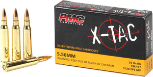 Pmc 5.56x45 55gr Fmj-bt - 20rd 50bx/cs