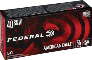 Federal Ae 40 Sw 155gr Fmj-tc - 50rd 20bx/cs