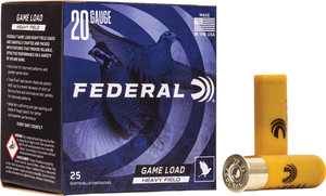Federal Game Load 20ga 2.75" - 1oz #6 250rd Case Lot