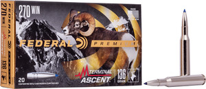 Federal 270 Win 136gr Terminal - Ascent 20rd 10bx/cs