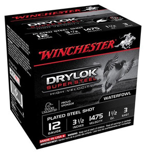 Winchester Drylok 12ga 3.5" - 1-1/2oz #3 1475fps 25rd 10b/cs