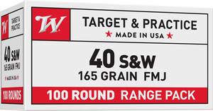 Winchester Usa 40 Sw 165gr Fmj - Truncated Cone 100rd 5bx/cs