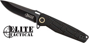 Mc Elite Tactical Readiness - 3.5" Drop Point Fldr Blk/blk