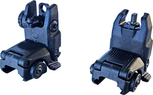 Hiviz Folding Ar Back Up Sight - Set W/tritium Post Pic Rails