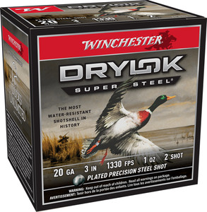 Winchester Drylok 20ga 3" 1oz - #2 1330fps 25rd 10bx/cs