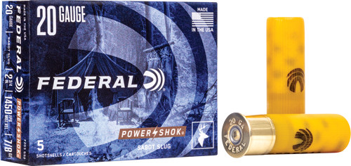 Federal Power Shok 20ga 2.75" - 7/8oz Sabot Slug 5rd 50bx/cs