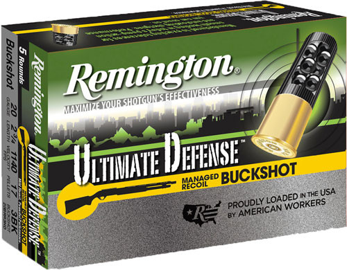 Remington Ultimate Defense - 20ga 2.75" #3 Buck 5rd 20bx/cs