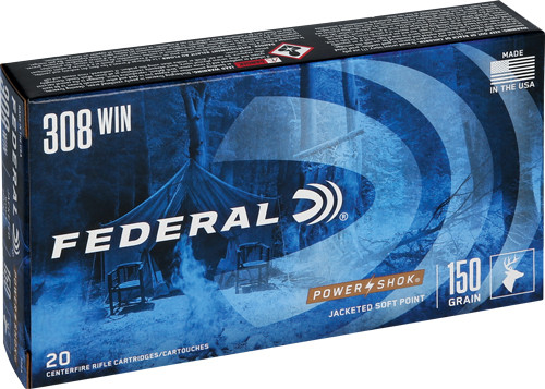 Federal Power-shok 308 Win - 150gr Sp 20rd 10bx/cs