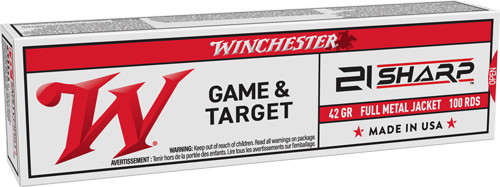 Winchester Usa 21 Sharp 37gr - Fmj 1325 Fps 100rd 20bx/cs