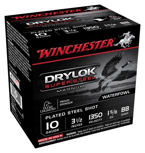 Winchester Drylok 10ga 3.5" - 1-5/8oz Bb 1350fps 25rd 10bx/c