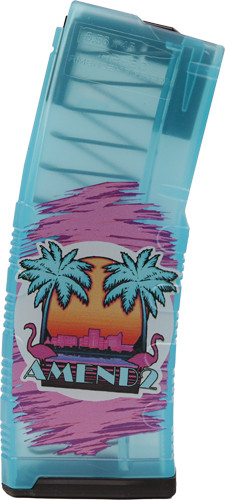 Amend2 Ar-15 Magazine 5.56x45 - 30rd Poly Modc Teal Miami Vice