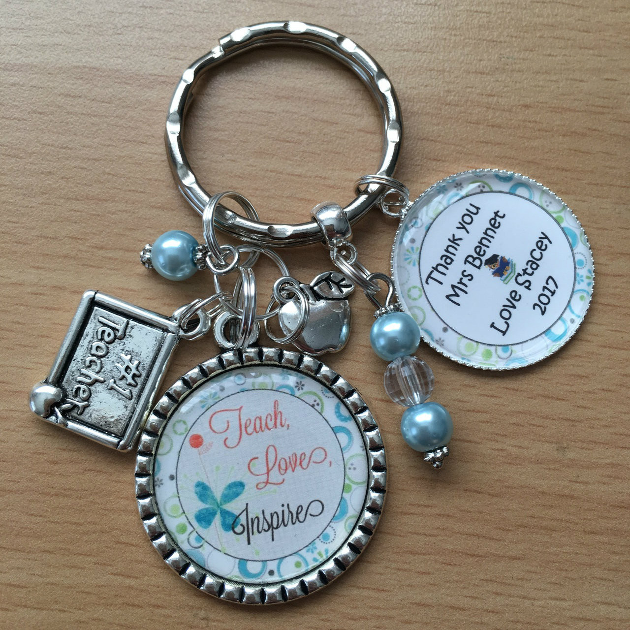 Teach, Love, Inspire Keyring - Cleopatra Bling