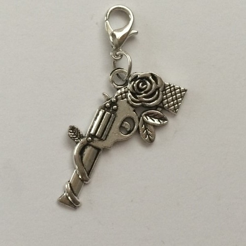 Gun with Rose Dangle