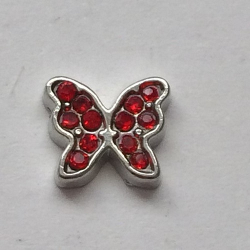 Butterfly Charm Crystals Red