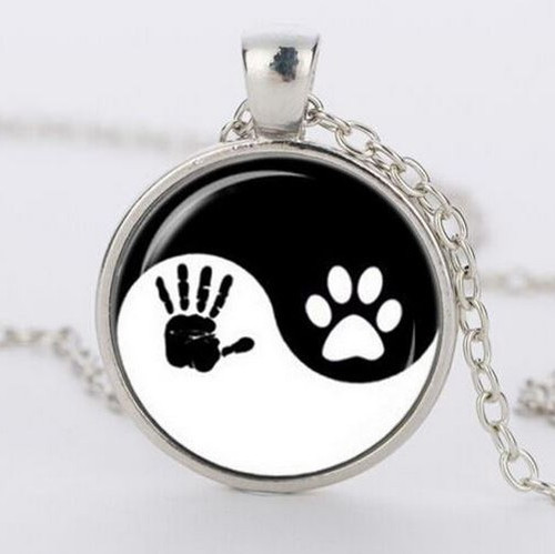 Hand & Paw Print Yin Yang Cabochon