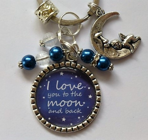 Moon & Back Blue Keyring Moon & Back Blue Keyring