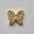 Butterfly with Crystals Charm Gold