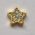 Star Clear Crystals Charm Gold