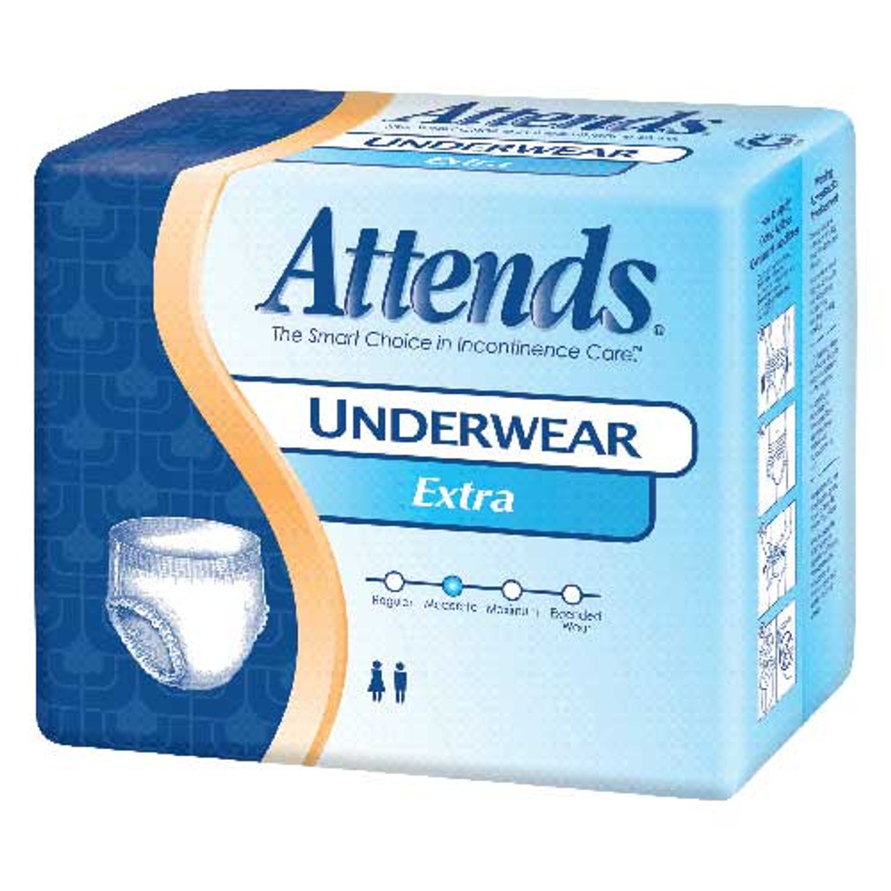 Attends Disposable Underwear Pull On with Tear Away Seams Medium,  AP0720100, 25 Ct 