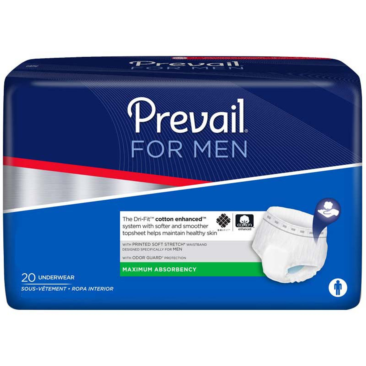 First Quality PUM-512/1 - Prevail Underwear For Men Small/Medium 34 - 46,  Maximum Absorbency - Medical Mega