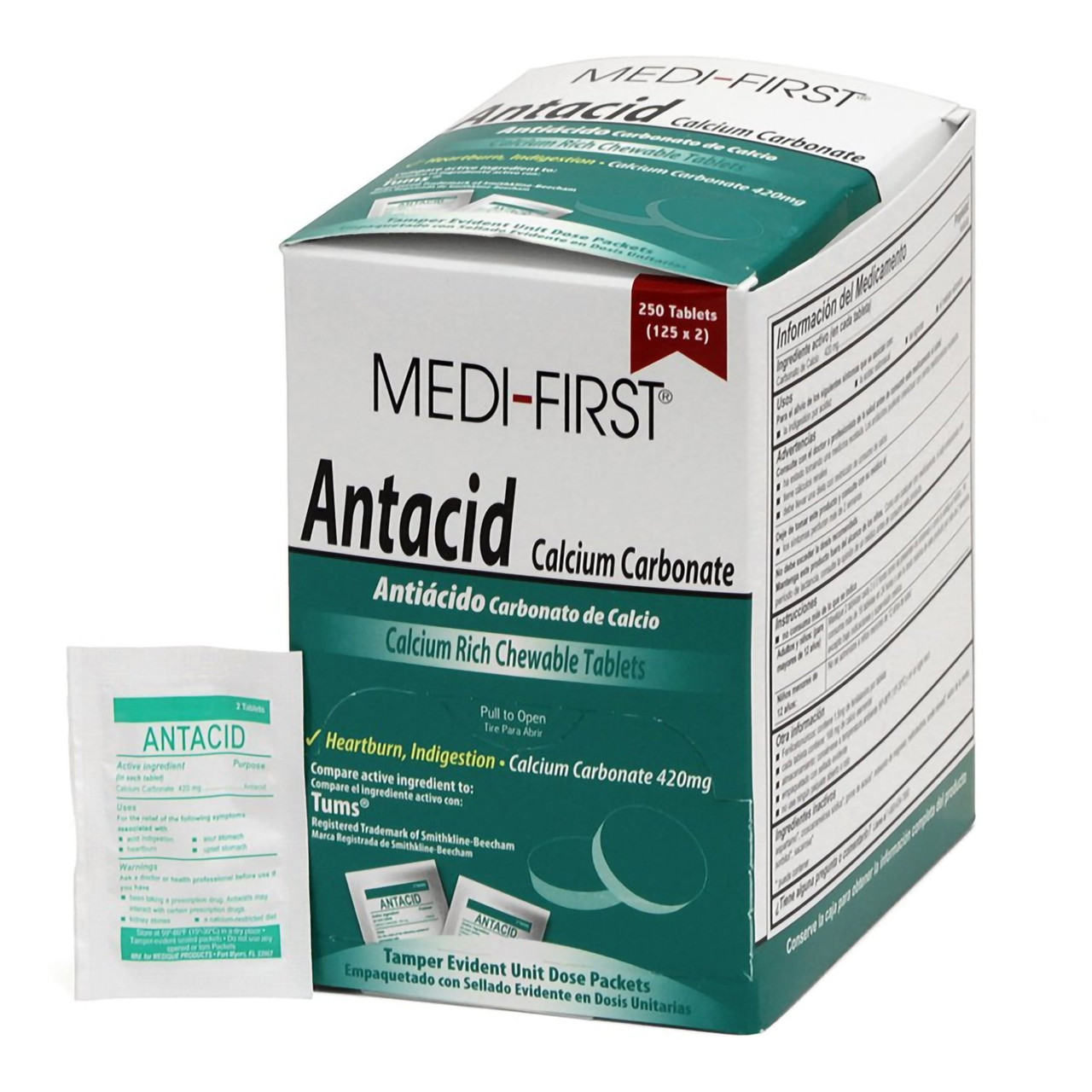 Medique Products 80248 - Antacid Medi-First® 420 mg Strength Tablet 2 ...