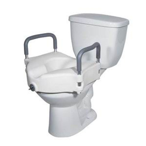 Drive Medical RTL12027RA - SEAT, TOILET RAISED W/REMOVABLE ARMS WHT